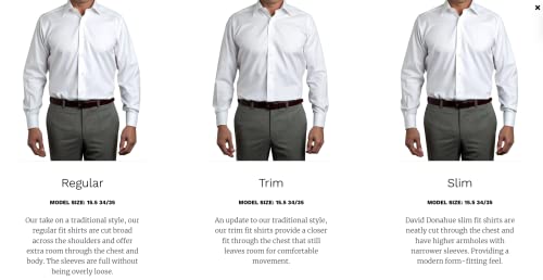 David Donahue Men's Trim Fit Dobby Weave French Cuff Formal Shirt, White, 18 x 36/37 - Image 5