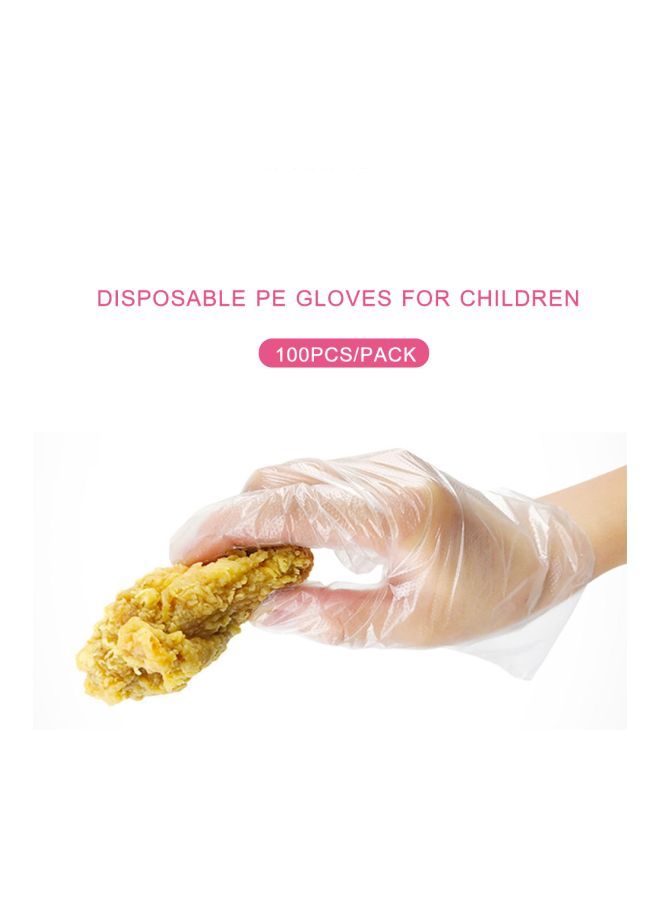 NIBEMINENT 100-Piece Disposable Gloves Clear 8.3x4.3inch  - Image 3