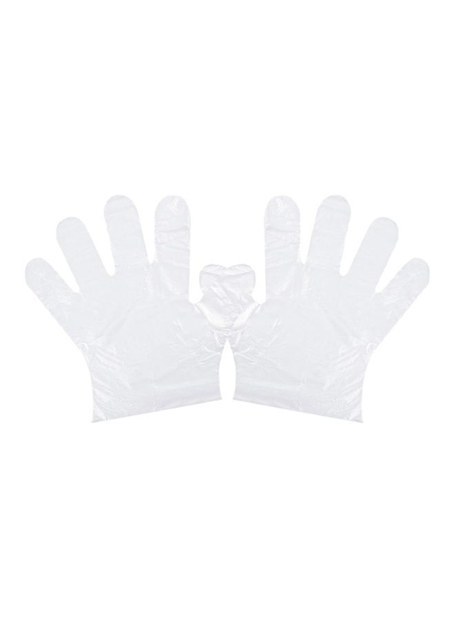 NIBEMINENT 100-Piece Disposable Gloves Clear 8.3x4.3inch  - Image 1