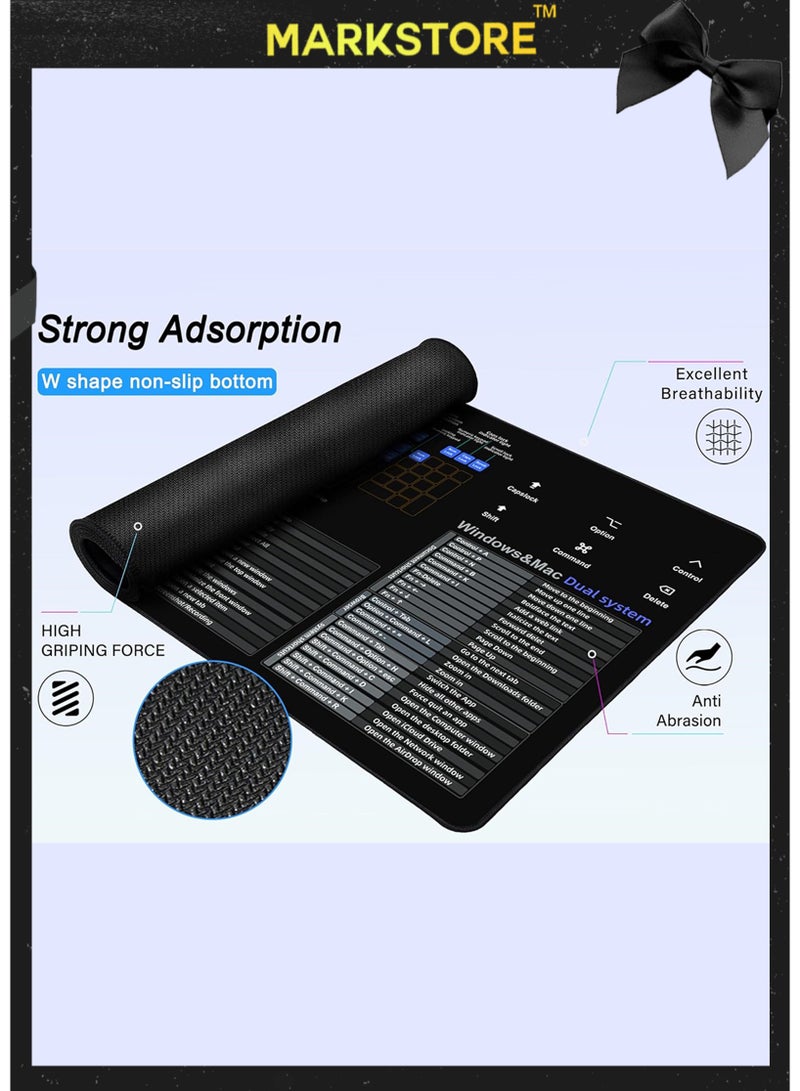 مارك ستور وسادة ماوس كبيرة ممتدة XXL، وسادة ماوس اختصار المكتب، وسادة ماوس كمبيوتر ممتدة/سجادة مكتب بحواف مخيطة لنظامي التشغيل Windows وMac المزدوجين (900 × 400 مم) - Image 2