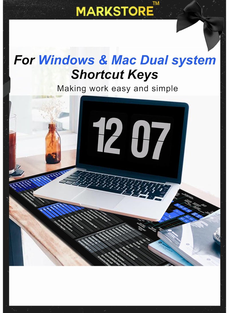 مارك ستور وسادة ماوس كبيرة ممتدة XXL، وسادة ماوس اختصار المكتب، وسادة ماوس كمبيوتر ممتدة/سجادة مكتب بحواف مخيطة لنظامي التشغيل Windows وMac المزدوجين (900 × 400 مم) - Image 4