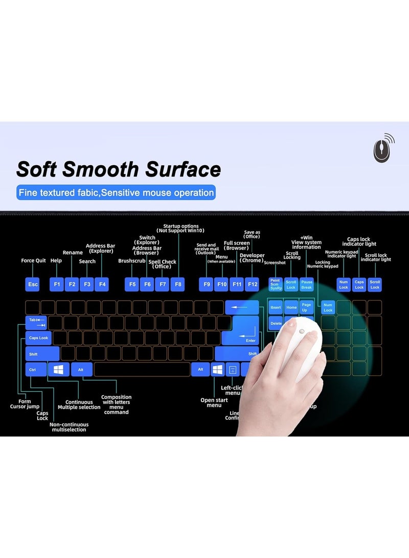 MARK STORE Extended Large Mouse Pad XXL, Office Shortcut Mouse Pad, Extended Computer Mouse Pad/Desk Mat with Stitched Edges for Windows & Mac Dual System (900x400mm)  - Image 5