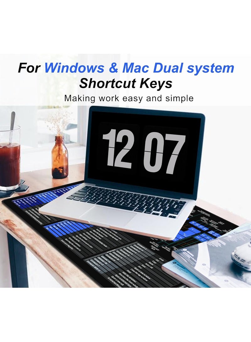 MARK STORE Extended Large Mouse Pad XXL, Office Shortcut Mouse Pad, Extended Computer Mouse Pad/Desk Mat with Stitched Edges for Windows & Mac Dual System (900x400mm)  - Image 4