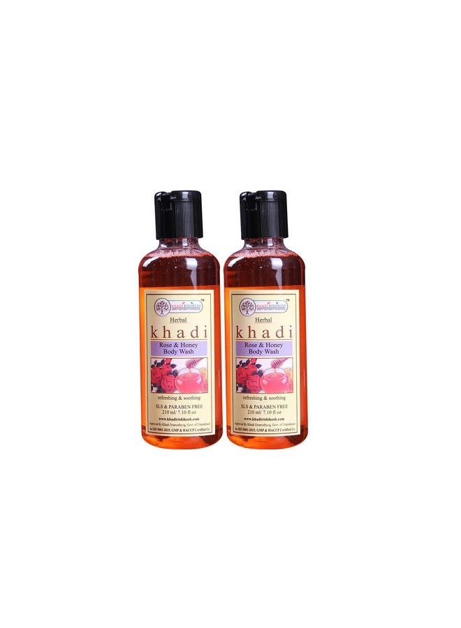 KHADI RISHIKESH Herbal Rose & Honey Body Wash Combo Set Pack Of - 210 x 2 (420) ml - Image 1