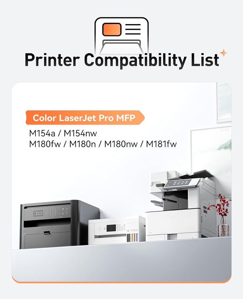 Zstint 204A Toner Cartridge Set 4-Pack Replacement for HP 204A 204X CF510A CF511A CF512A CF513A Compatible HP Color Laserjet Pro MFP M180fw M180n M180nw M181fw M154a M154nw M154 M180 M181 Printer Ink Black - Image 2