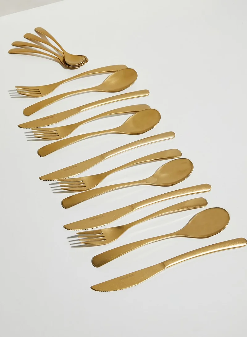 Premier Avie 16 Piece Antique Gold Finish Cutlery Set