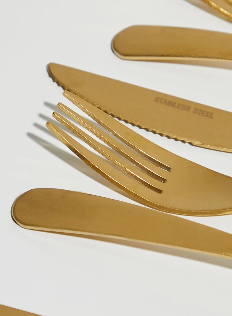 Premier Avie 16 Piece Antique Gold Finish Cutlery Set