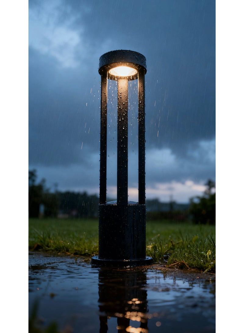 Vmax 12W LED Garden Lawn Light Outdoor Landscape Lamp, IP65 Waterproof Courtyard Bollard Light, Warm White Aluminum Body Φ150×300mm - Image 2