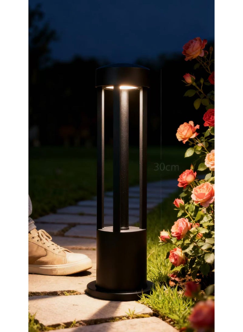 Vmax 12W LED Garden Lawn Light Outdoor Landscape Lamp, IP65 Waterproof Courtyard Bollard Light, Warm White Aluminum Body Φ150×300mm - Image 5