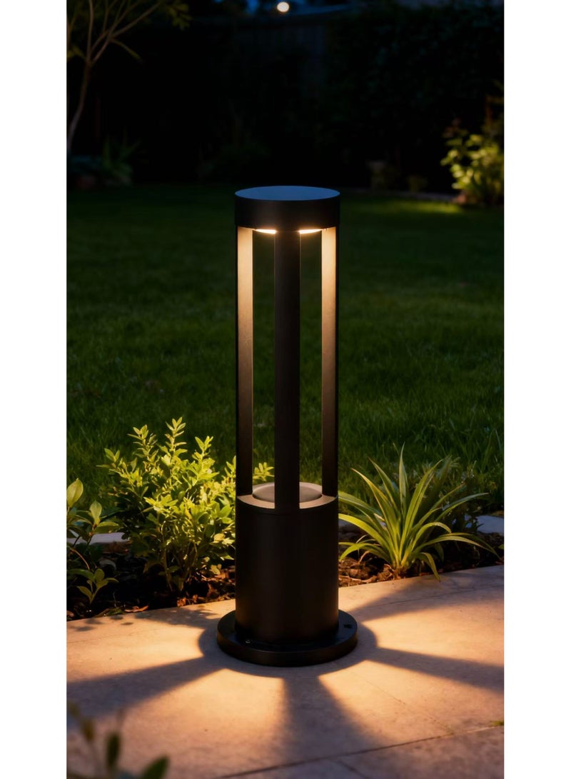 Vmax 12W LED Garden Lawn Light Outdoor Landscape Lamp, IP65 Waterproof Courtyard Bollard Light, Warm White Aluminum Body Φ150×300mm - Image 4
