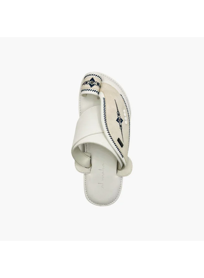 Al Waha Men's Embroidered Slip-On Arabic Sandals