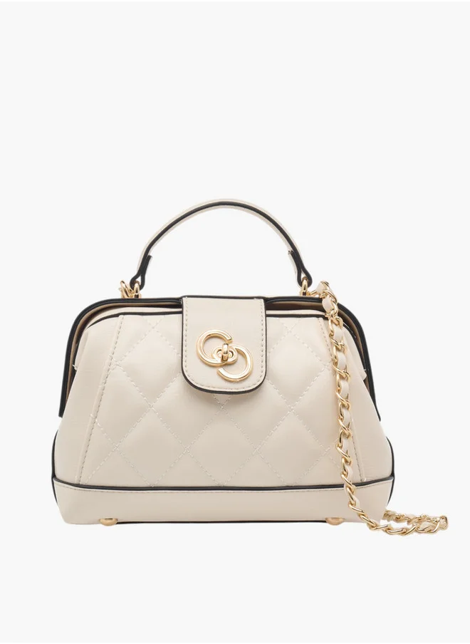 Celeste Women's Quilted Crossbody Bag with Flap Closure and Chain Strap