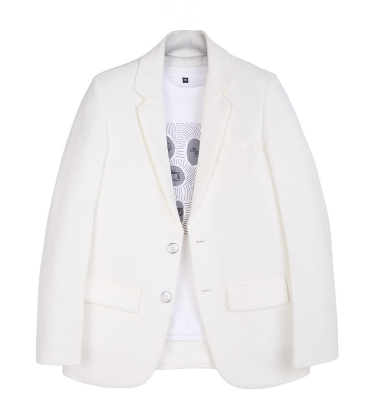 CHARCHIT Boys Regular Fit Plain Blazer and T-Shirt Set in White - Image 1