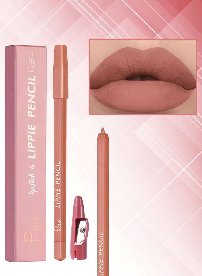 pudaier Lippie Pencil Lipstick with Sharpener Soft Lipliner Pencil Easy to Use Lip Makeup Lip Liner Pencil Matte Waterproof Long Lasting Lipstick Lip Contour Makeup Lip Set Full Color 02 - Image 1