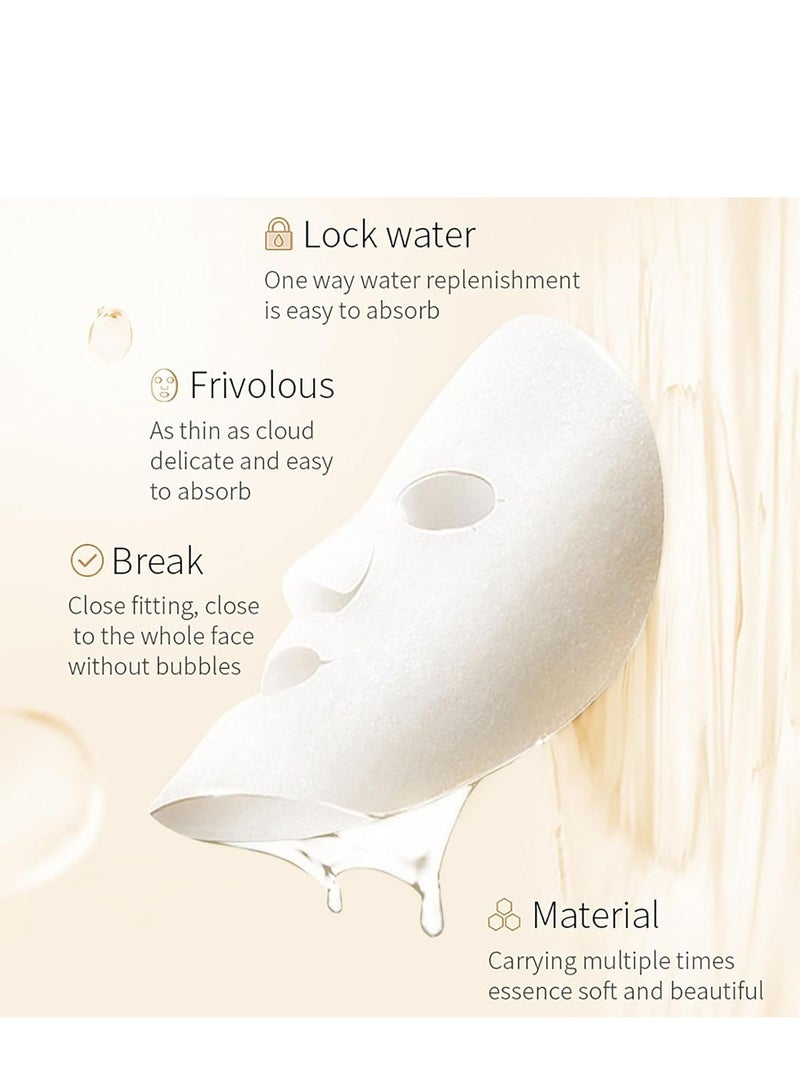 بيو أكوا 8 قطع Essence Face Mask Set - مجموعة أقنعة الوجه للعناية بالبشرة - مجموعة قناع فيتامين سي - قناع الوجه بالكولاجين - قناع الوجه المرطب - ترطيب ، مغذي ، مضاد للشيخوخة ، أقنعة ورقية متعددة الحزم - Image 3