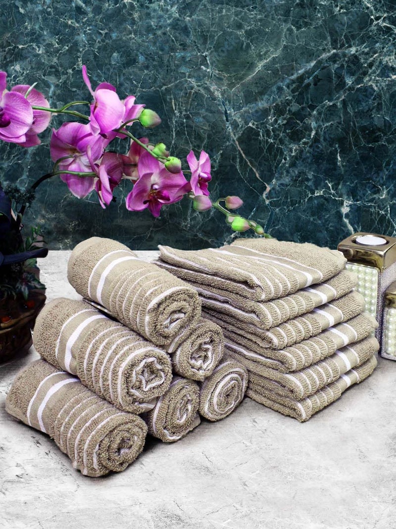 Athom Living Cotton Soft Hand Towel Set, Super Absorbent & Quick Dry 40x60 cm Pack of 12 - Image 1