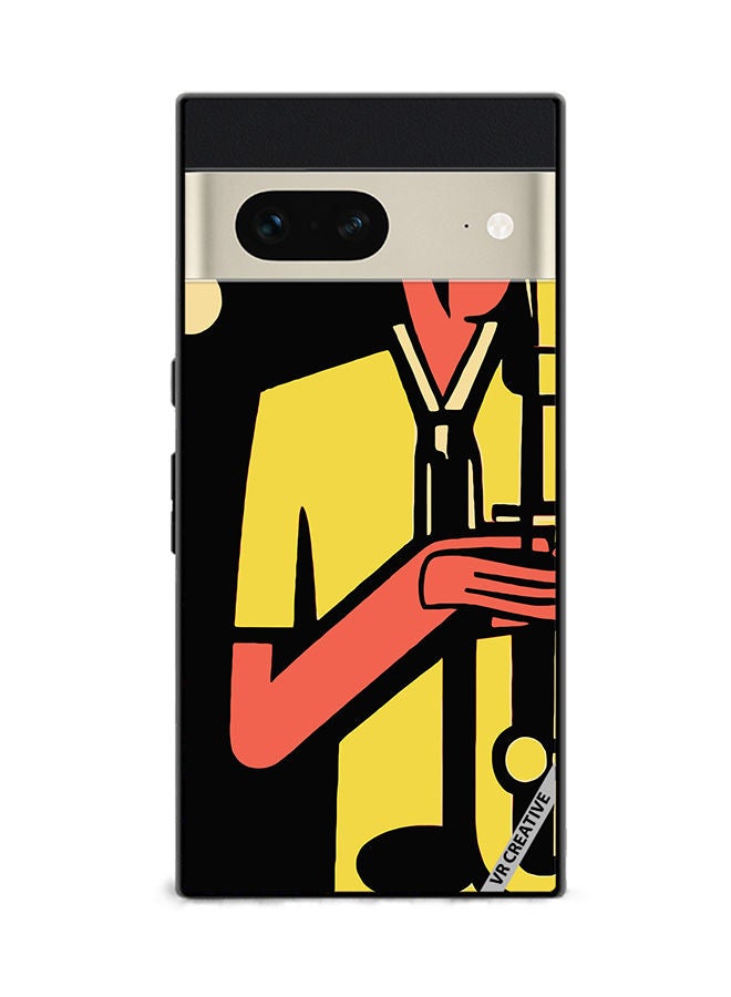 VR CREATIVE Protective Case Cover For Google Pixel 7 Jazz Trumpeter Design Multicolour - Image 1