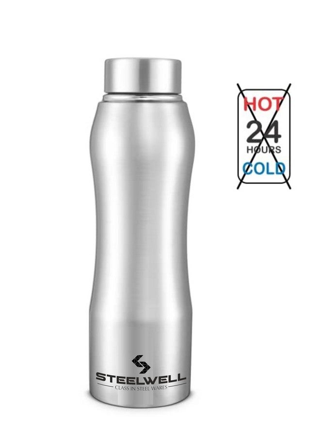 KC Stainless Steel Water Bottle | Fridge Bottle | Gym Bottle | Curve Design |1 Litre (1000 ml) (Pack of 6) (Curve Bottle Set Of 6) - Image 3