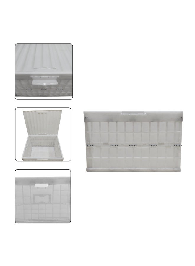 SNH Folding White Storage Crate with Lid | Collapsible Plastic Box Container with Handles | Stackable Organizer for Vegetables, Fruits, Kitchen, Garage, Bathroom, Office & Home Storage - Image 4