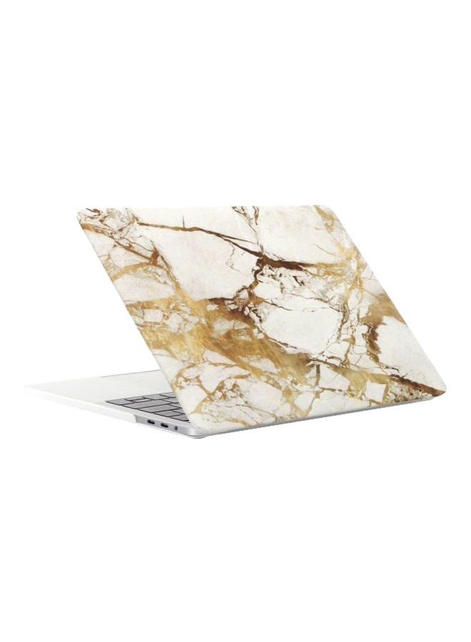 NIBEMINENT Protective Case Cover With Keyboard For Apple MacBook Pro 13-Inch Gold/White  - Image 1