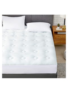 Mattress Topper 90 x 200 cm Mattress Cover Memory Breathable Memory Foam Microfibre Mattress Topper Super Soft Mattress Topper with 51 cm Deep Pocket Suitable for Allergy Sufferers Four Leaf