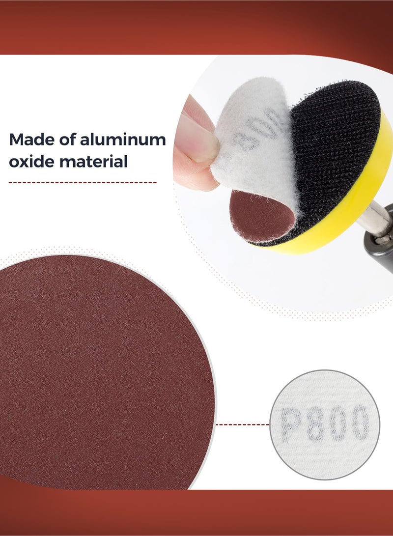 2 Inch Sanding Discs Kit 120PCS 100 TO 2000 Grit Sandpaper With 2Pcs A Quarter Inch Shank Backing Plate And Soft Foam Buffering Pad Hook and Loop Sand Paper - Image 3