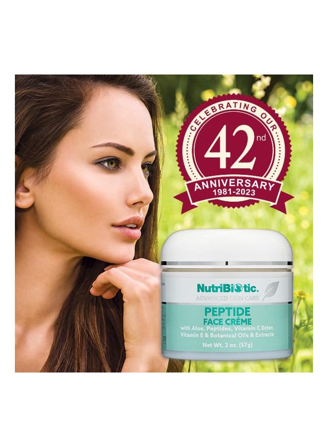 NutriBiotic Peptide Face Creme with GSE, 2 Oz | Ultra-Hydrating | Collagen Synthesis Support | with Botanical Extracts & Oils & Vitamin E | Natural Fragrance & Paraben Free
