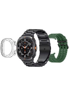 Kalobee SK7 Ultra Smartwatch Bundle With Accessories Including 1 Black Stainless Steel Band 1 Green Silicone Band a Charging Cable and a TPU Case Protector  - Image 3
