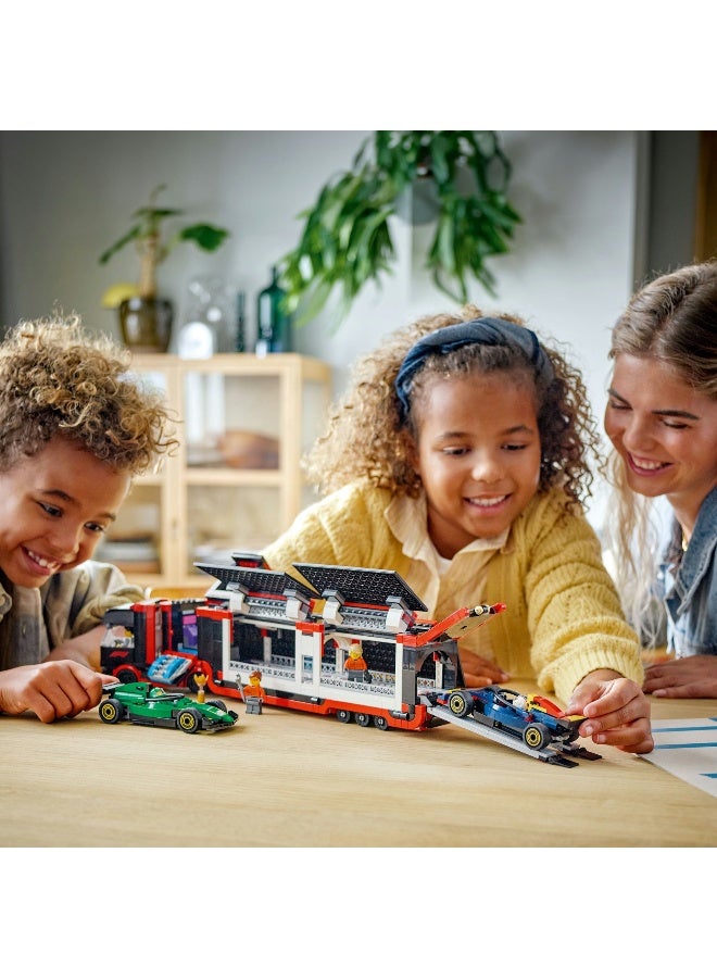 LEGO City F1 Truck with RB20 & AMR24 F1 Cars 60445 Building Set (1086 Pieces) - Image 3