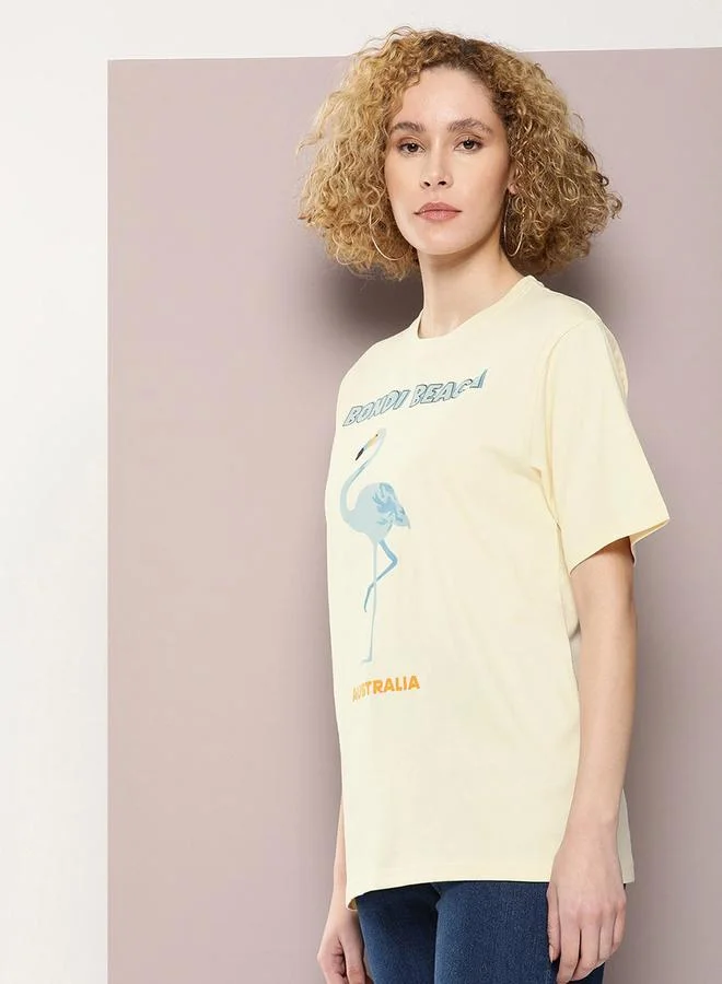 Dillinger Dillinger Oversized Bondi Beach Flamingo Print T-Shirt