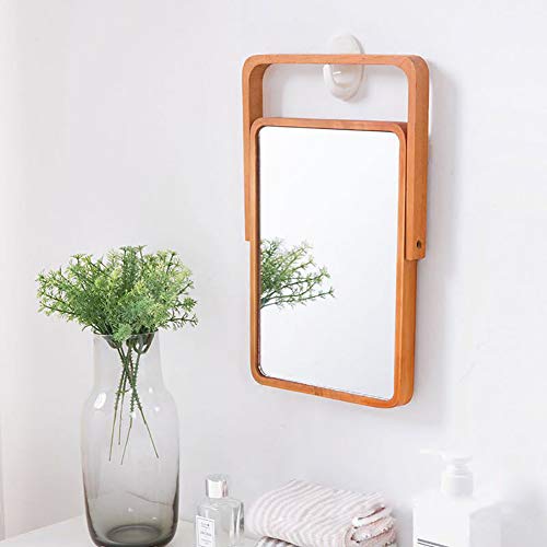 ZOROSY Desk Makeup Mirrors with Wood - Rectangle Wall-Mounted Mirrors Table Mirrors for Living Room Bedroom Birthday Gifts (10.5" L x 7.8" W) - Image 4