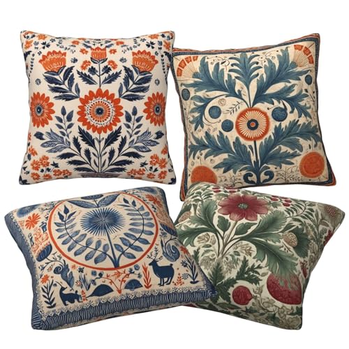 oyebn Art Throw Pillow Covers Set of 4 Decorative Soft Double Sided Print Pillow Case Farmhouse Home Decor for Living Room Sofa Couch 18x18 - Image 2