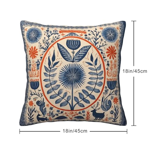 oyebn Art Throw Pillow Covers Set of 4 Decorative Soft Double Sided Print Pillow Case Farmhouse Home Decor for Living Room Sofa Couch 18x18 - Image 5