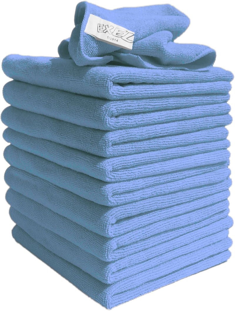 Exel 20 Pack of Microfibre Magic Cleaning Cloths - Chemical Free, Anti-Bacterial, Smear Free Wiping - Image 3