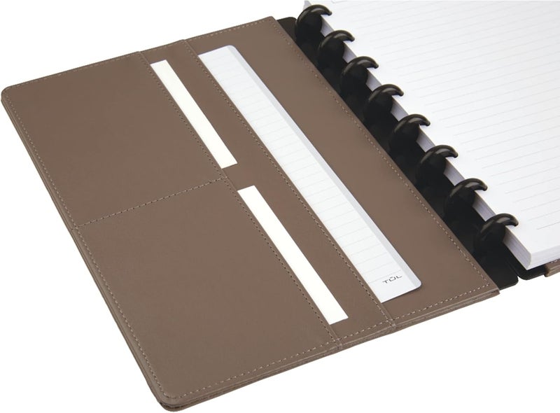 TUL Custom Note-Taking System Discbound Notebook, Junior Size, Leather Cover, Black - Image 3