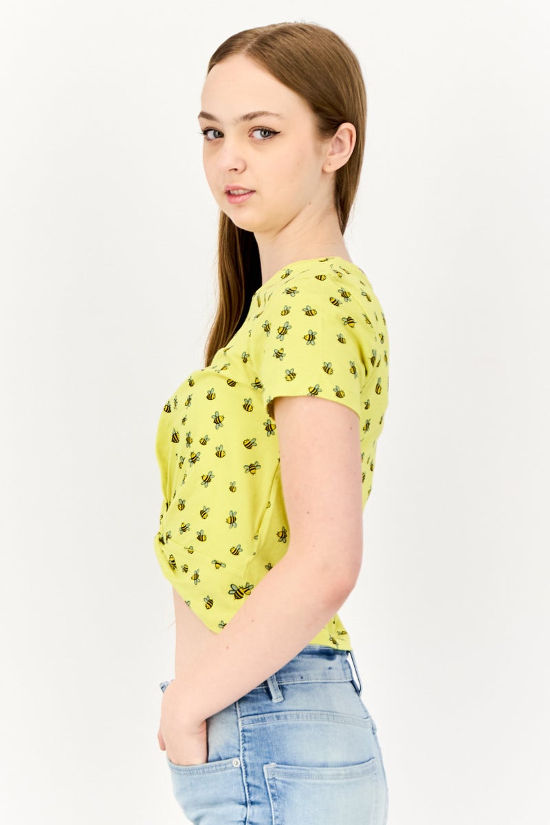 ONLY Women Crew Neck Short Sleeve Allover Print T-Shirt, Multicolor - Image 2