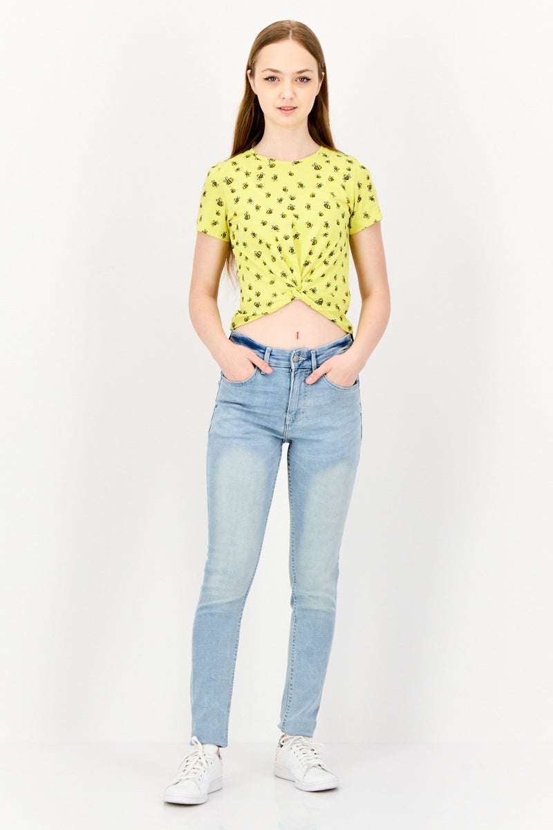 ONLY Women Crew Neck Short Sleeve Allover Print T-Shirt, Multicolor - Image 4