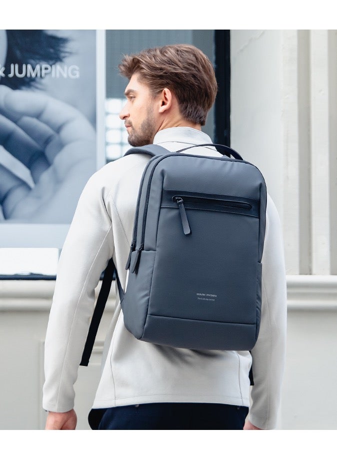 مارك رايدن حقيبة ظهر مارك رايدن  رمادية للابتوب . بوصة مقاومة للماء للسفر بمنفذ شحن  وتصميم متعدد الجيوب للعمل والمدرسة والتنقل اليومي - Image 2