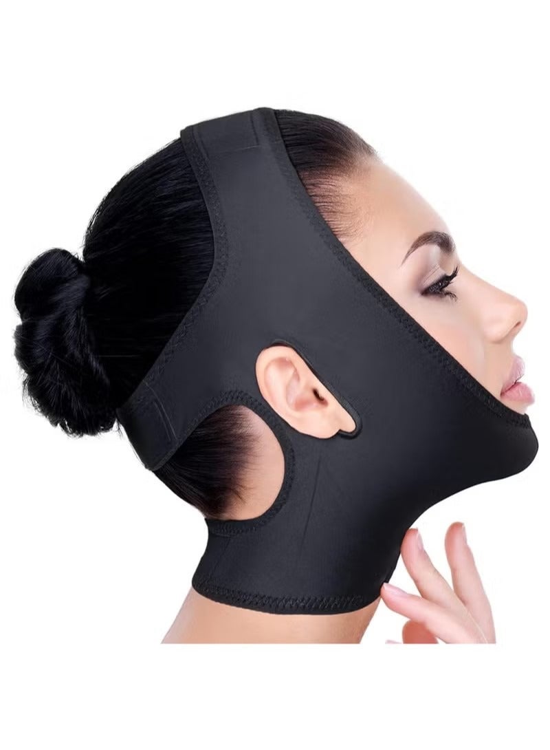 Post Surgery Neck and Chin Compression Wrap Bandage, Face Slimmer, Jowl Tightening, Neck Coverage, Chin Lifting Strap for Women（M） - Image 1