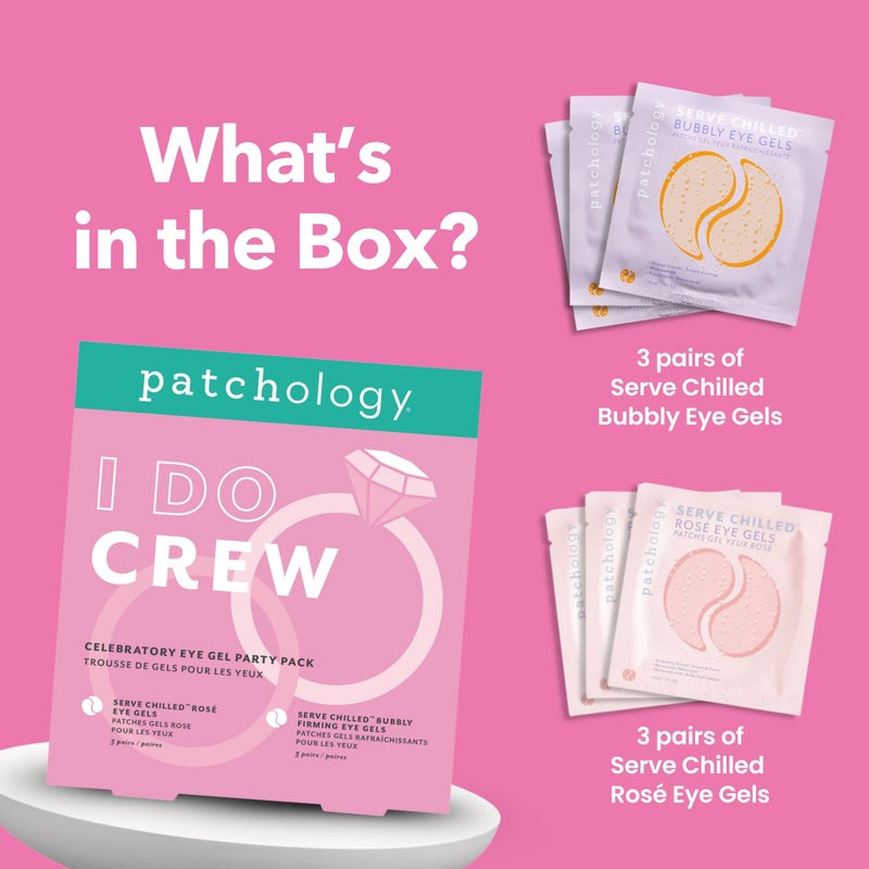 Patchology Hydrating Under Eye Gel Patches â€“ I Do Crew Bridesmaid Gift Set with RosÃ© & Bubbly Serve Chilled Eye Masks (6 Count) â€“ Cooling, Depuffing Skincare for Bridal Prep, Gifting & Self-Care - Image 4