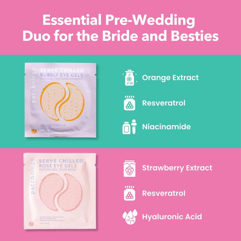 Patchology Hydrating Under Eye Gel Patches â€“ I Do Crew Bridesmaid Gift Set with RosÃ© & Bubbly Serve Chilled Eye Masks (6 Count) â€“ Cooling, Depuffing Skincare for Bridal Prep, Gifting & Self-Care - Image 3