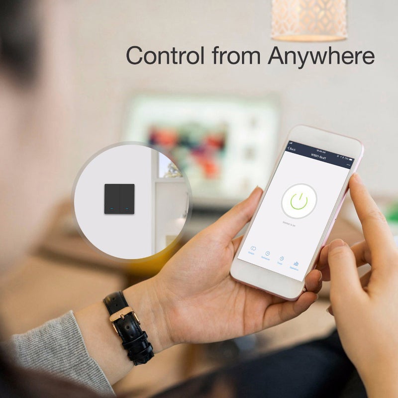 Wi-Fi Smart Switch Light Switch Push Button Voice Control, Remote Control, Touch Control Compatible with Google Assistant Schedule, Timer, Countdown Needs Neutral Wire No Hub Required - Image 4
