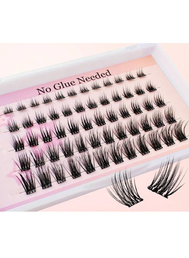 رموش لاصقة ذاتيًا "بدون صمغ" |رموش صناعية قابلة لإعادة الاستخدام بمظهر طبيعي وسهله التركيب مجموعة رموش No Glue Needed - Image 1