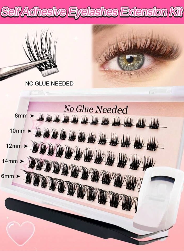 رموش لاصقة ذاتيًا "بدون صمغ" |رموش صناعية قابلة لإعادة الاستخدام بمظهر طبيعي وسهله التركيب مجموعة رموش No Glue Needed - Image 3