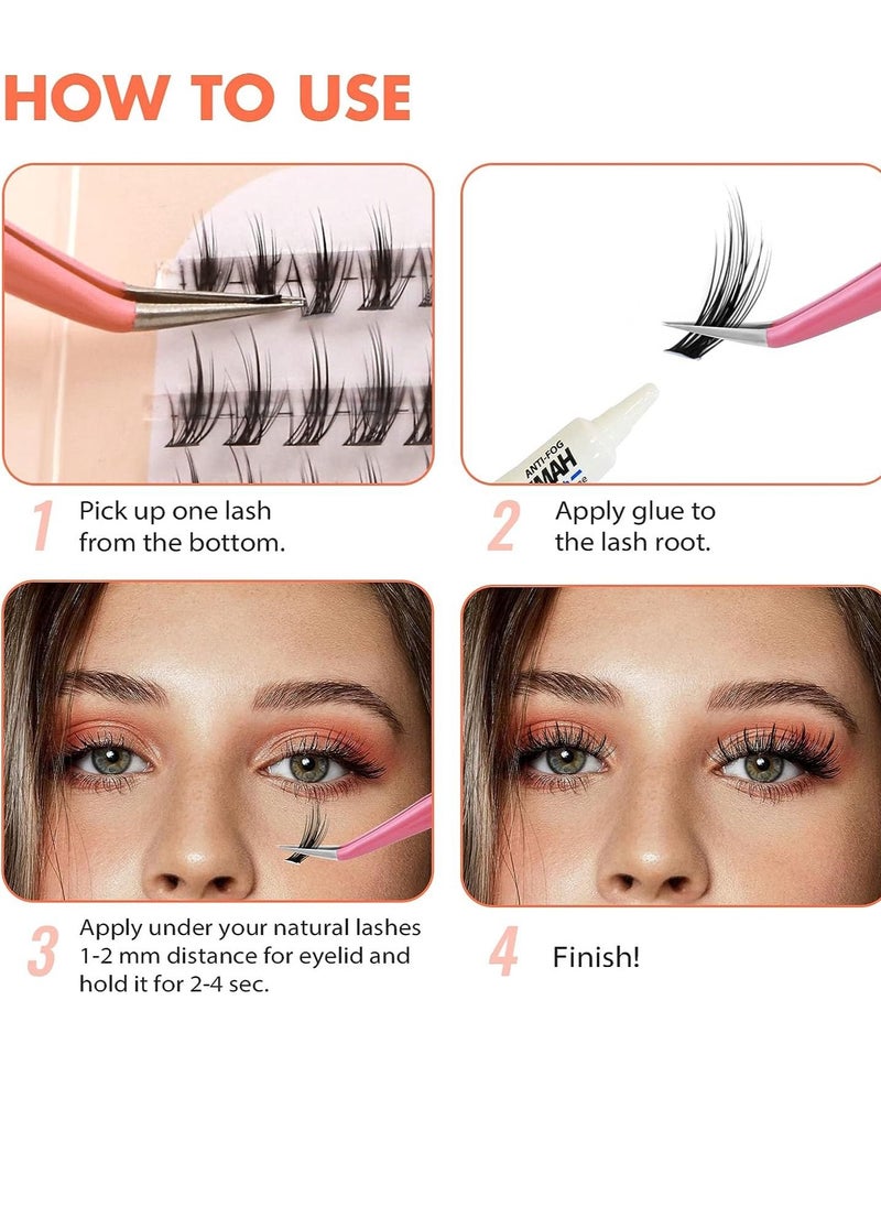 Generic - Individual Eyelashes Kit 100 pcs  Shape Individual Eyelashes Mex Length Fluffy Soft Synthetic Eyelash Extensions - Image 1