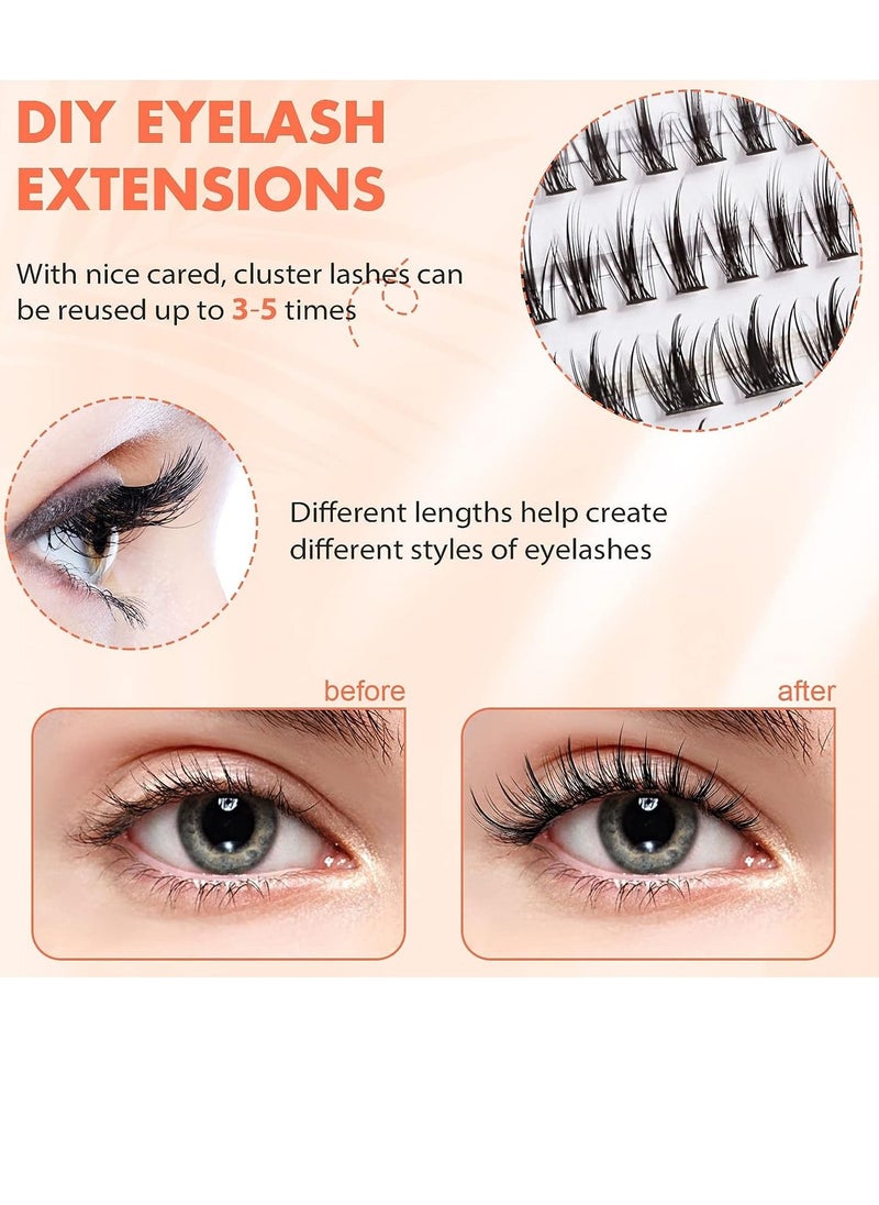 Generic - Individual Eyelashes Kit 100 pcs  Shape Individual Eyelashes Mex Length Fluffy Soft Synthetic Eyelash Extensions - Image 1