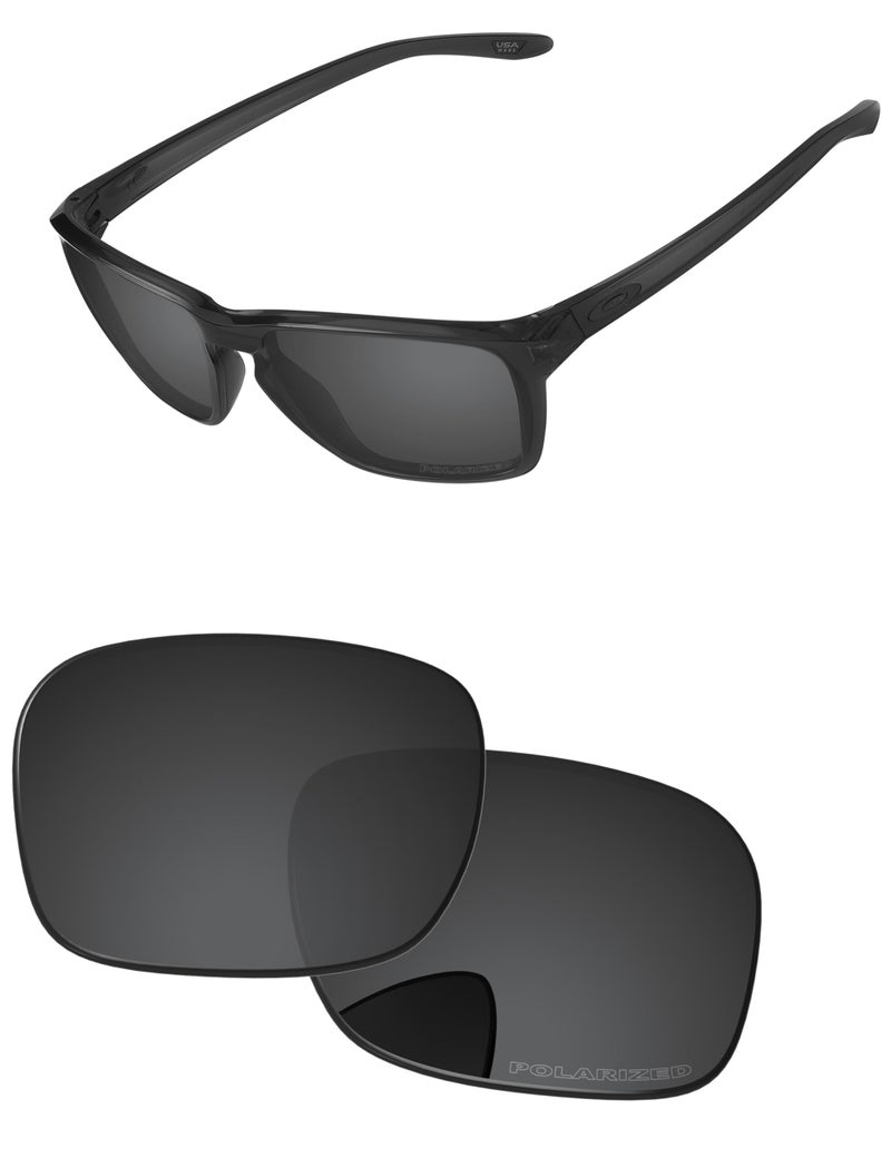PapaViva Replacement Lenses for Oakley Sylas OO9448 57mm Sunglass - Solid Black Polarized - Image 1