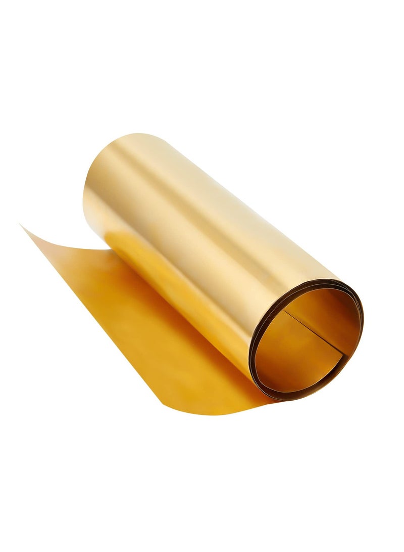 SOLARAE Gold Brass Sheet Roll, Metal Foil Plate 0.1mm Brass Metal Thin Sheet for DIY Cutting Crafts Making 500x200x0.1mm - Image 1