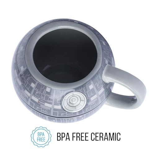 Silver Buffalo Star Wars Death Star 3D Sculpted Ceramic Coffee Mug for Cappuccino, Latte or Hot Tea, 20 ounce, Gray Multicolor SV9195 - Image 3