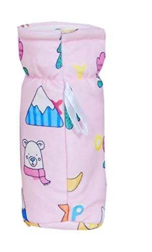 Alya The Cheeky Kidzz Stretchable Soft Velvet Plush Attractive Overall Alphabet Prints Baby Feeding Bottle Cover With Holding Strap Suitable For 150ml 220ml 240ml 250ml Slim Neck Feeding Bottles(Pack of 2) - Image 4